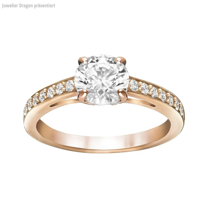 Swarovski Ring Damen Attract Weiß Roségoldfarben Size 60 5184204