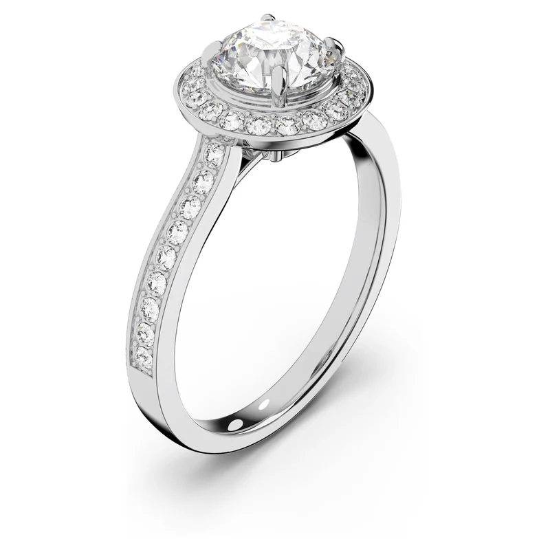 Swarovski Ring Damen Weiß Silberfarben Kristallring Ringgroesse: 55 5368545