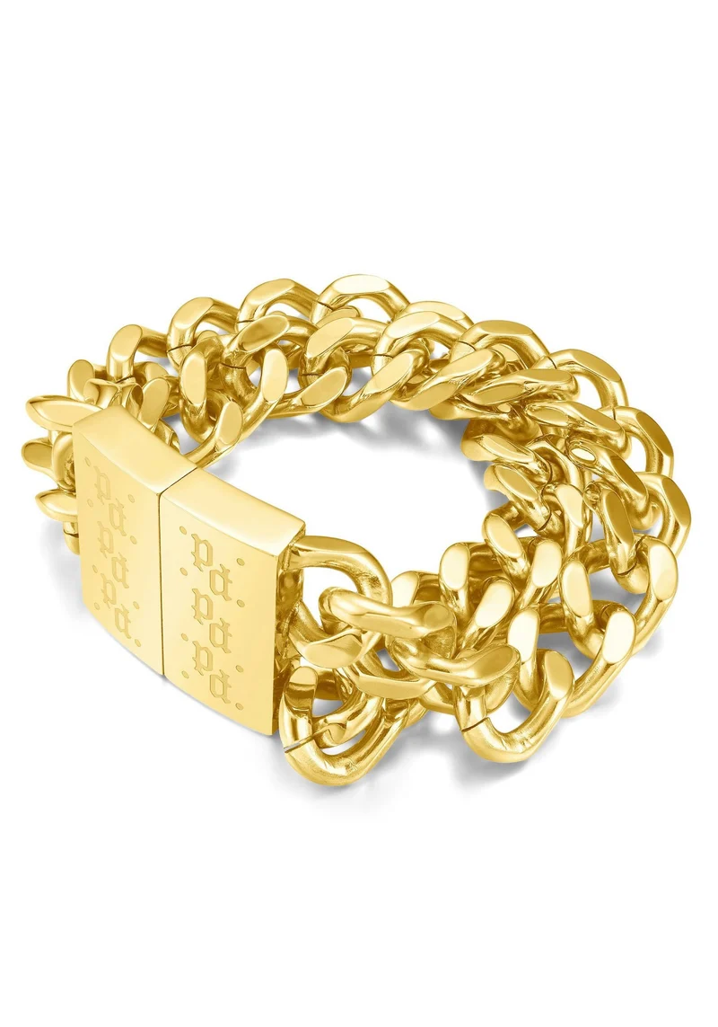 Police Armband Herren Edelstahl 22,5 cm Gelbgoldfarben SIGNATURE LINK PEAGB0001723