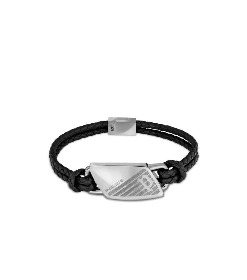 POLICE Armband Herren Leder Schwarz MATOBO PJ.26559BLS/01