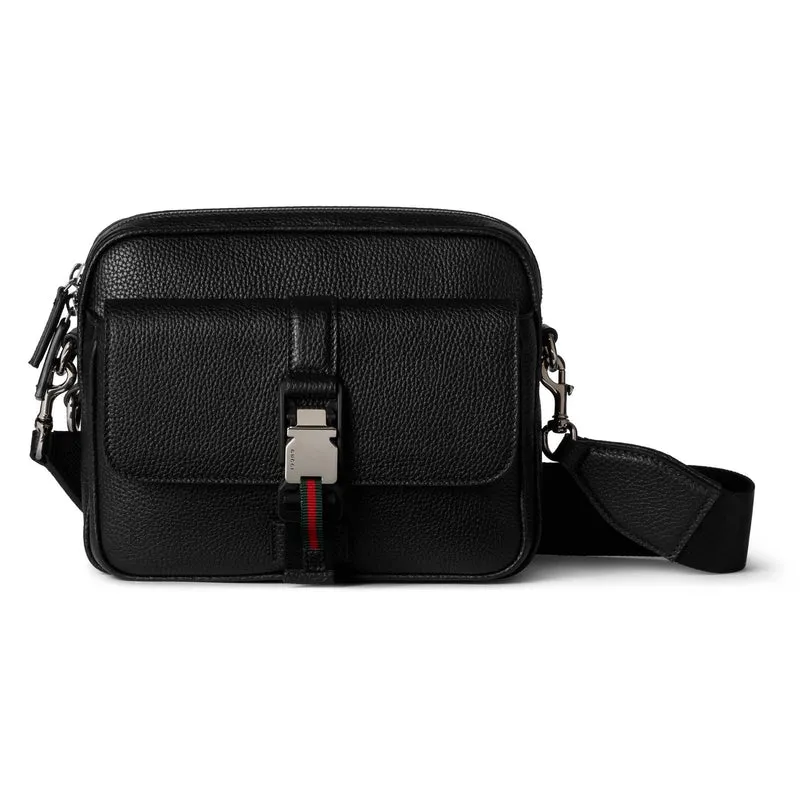 Gucci Umhängetasche Herren Kleine Web Crossbody Tasche Schwarz 816751 AAEF6 1042