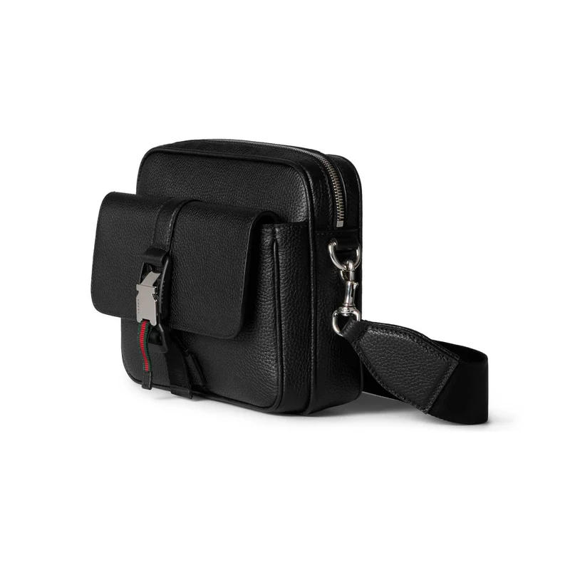 Gucci Umhängetasche Herren Kleine Web Crossbody Tasche Schwarz 816751 AAEF6 1042