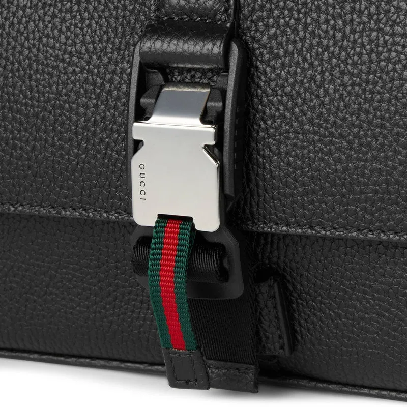 Gucci Umhängetasche Herren Kleine Web Crossbody Tasche Schwarz 816751 AAEF6 1042