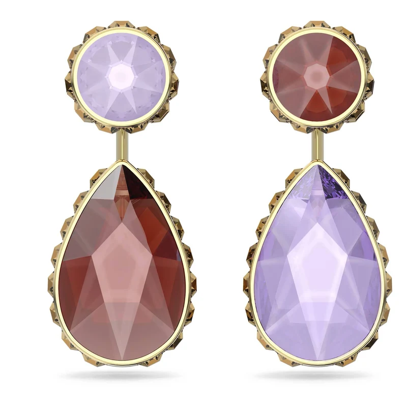 Swarovski Chroma Drop-Ohrhänger für Damen, Asymmetrisches Design, Mehrfarbig, 5600523