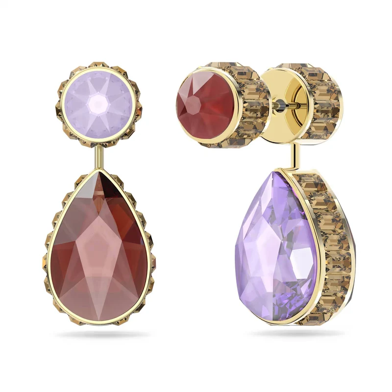 Swarovski Chroma Drop-Ohrhänger für Damen, Asymmetrisches Design, Mehrfarbig, 5600523