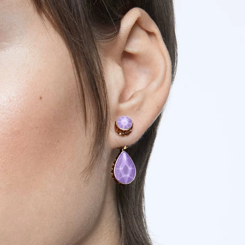 Swarovski Chroma Drop-Ohrhänger für Damen, Asymmetrisches Design, Mehrfarbig, 5600523