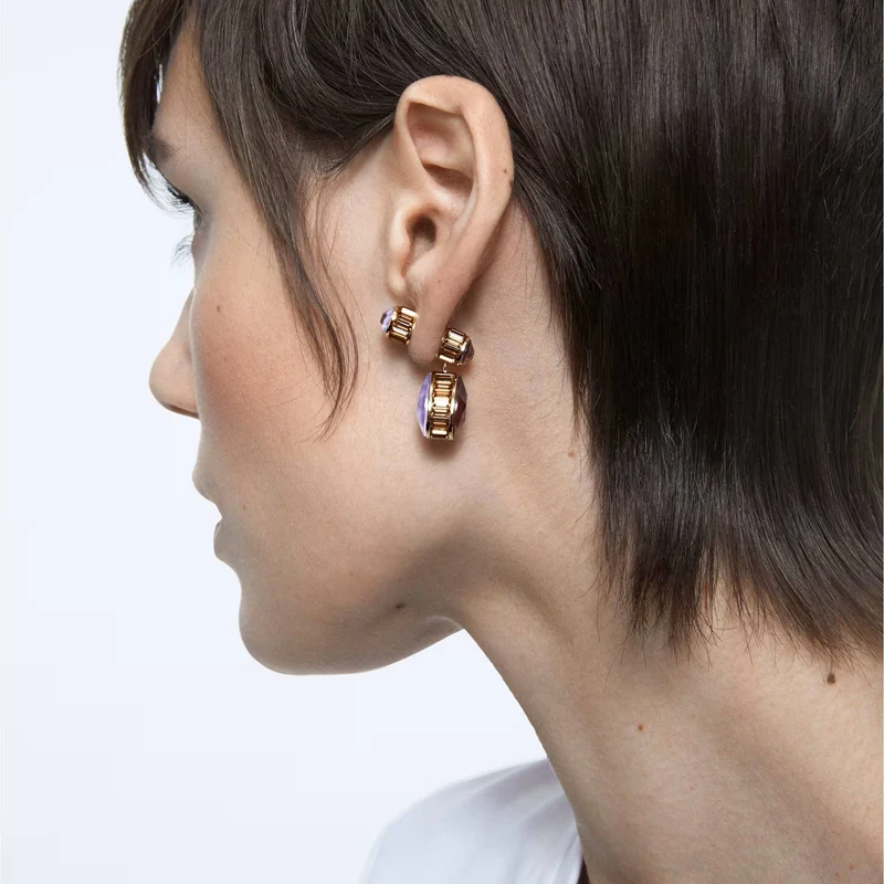 Swarovski Chroma Drop-Ohrhänger für Damen, Asymmetrisches Design, Mehrfarbig, 5600523
