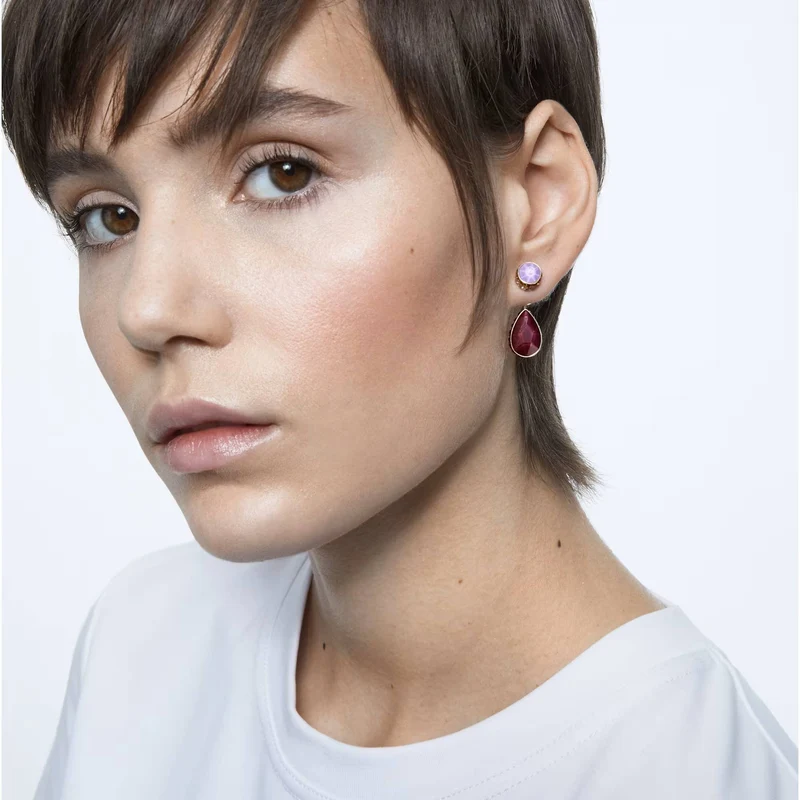 Swarovski Chroma Drop-Ohrhänger für Damen, Asymmetrisches Design, Mehrfarbig, 5600523