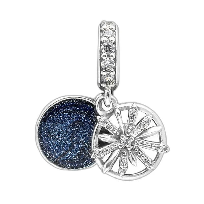 Pandora Charm Damen Moments Dazzling Wishes Feuerwerk Silber Blau 797531CZ