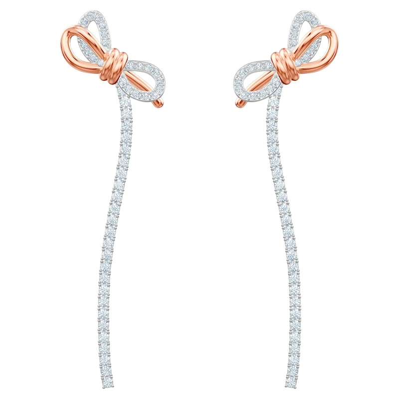 Swarovski Ohrringe Damen Lifelong Bow Weiß Roségold 5447083