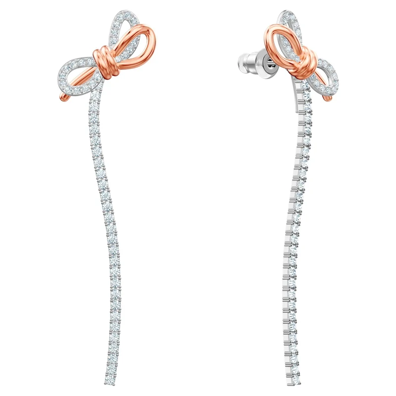 Swarovski Ohrringe Damen Lifelong Bow Weiß Roségold 5447083