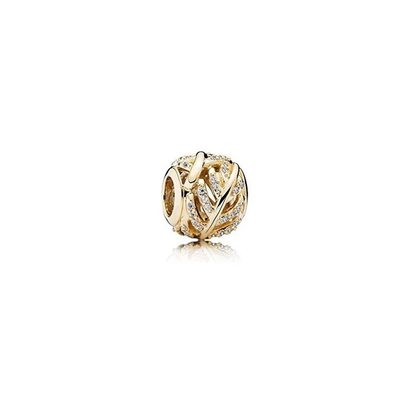 Pandora Charm Damen Light as a Feather Feder Charm Gold 750831CZ