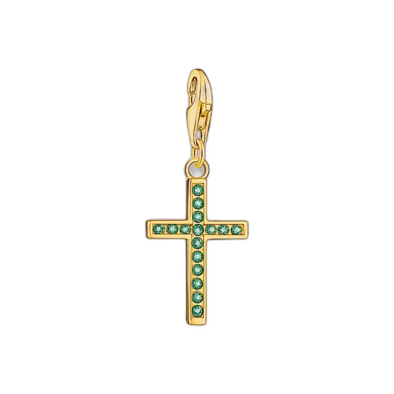 Thomas Sabo Charm Anhänger Unisex Gold Grün 0049-472-6