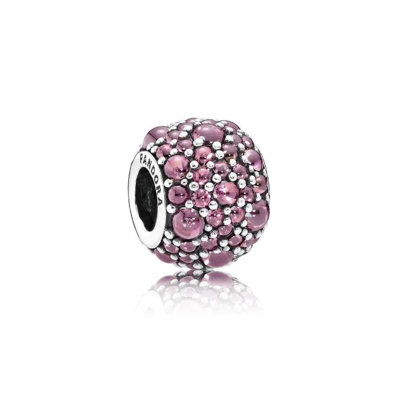Pandora Charm Damen Glitzernde Tröpfchen Pink Silber 791755HCZ
