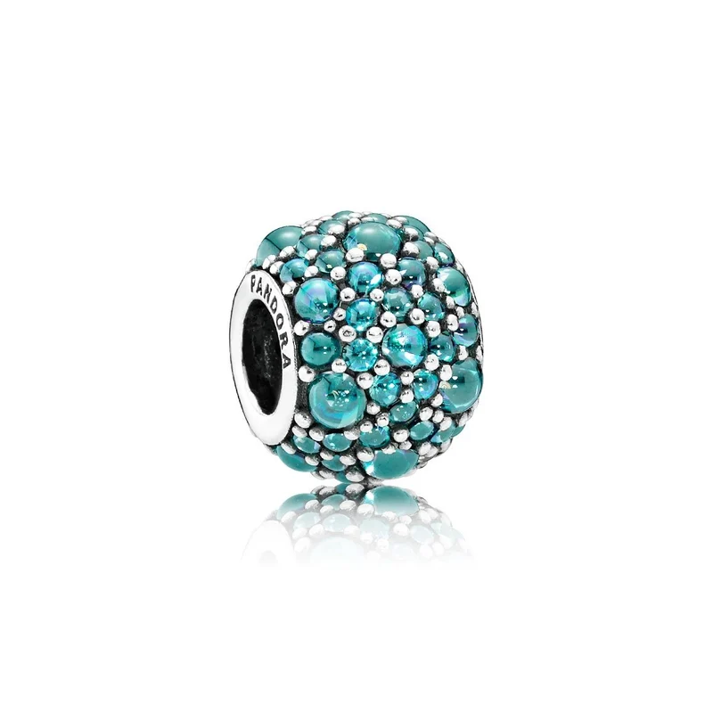 Pandora Charm Damen Glitzernde Tröpfchen Türkis Silber 791755MCZ