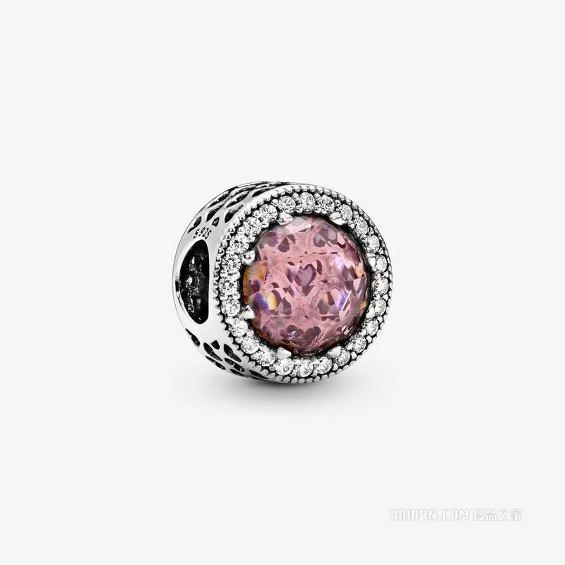Pandora Charm Damen Moments Funkelndes Rosafarbenes Silber 791725NBP