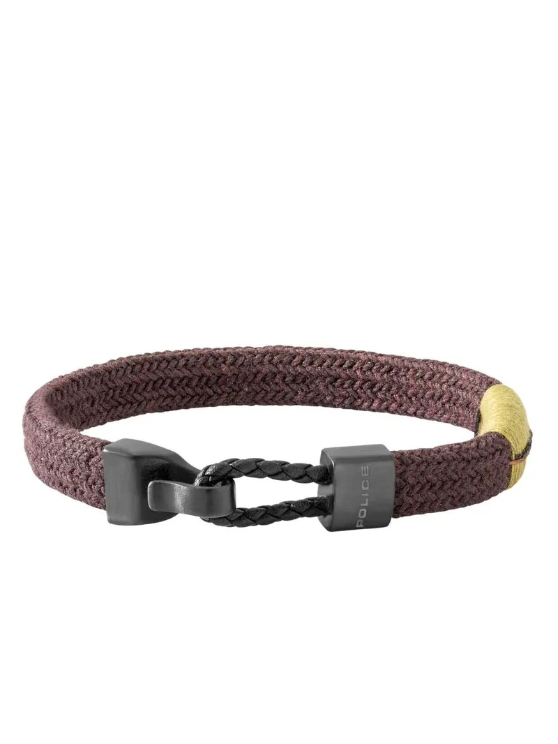Police Herren Armband Edelstahl Textil Braun Schwarz SKARDU PJ.26490BLC/01