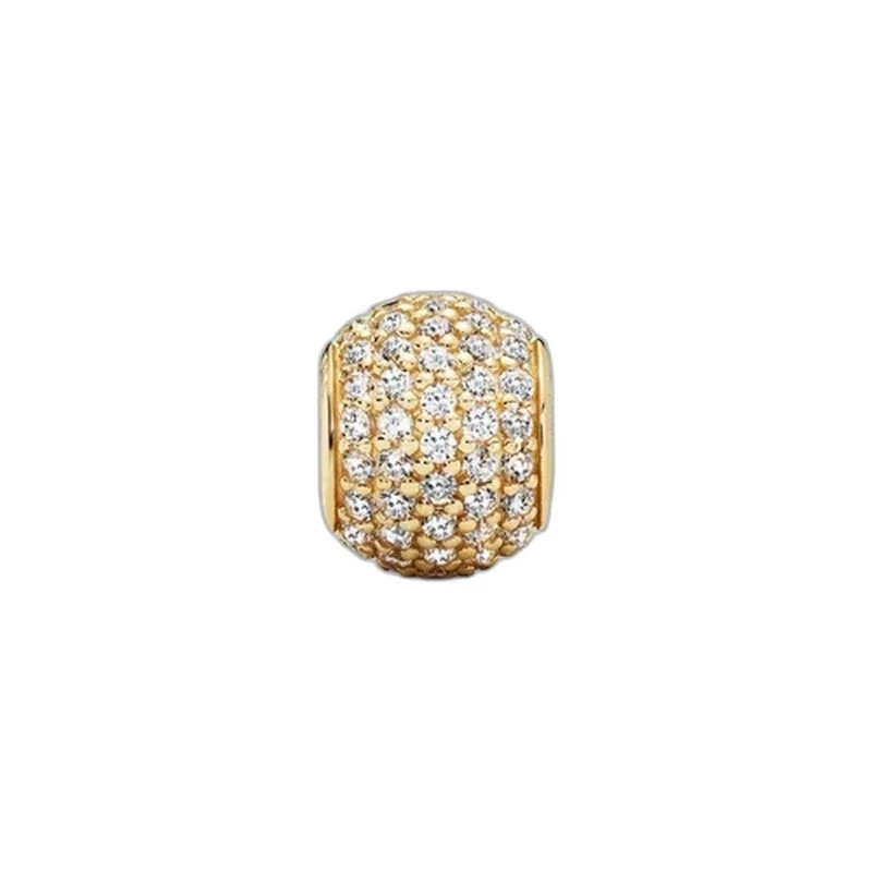 Pandora Charm Damen Pavé Kugel Charm Gold 750819CZ