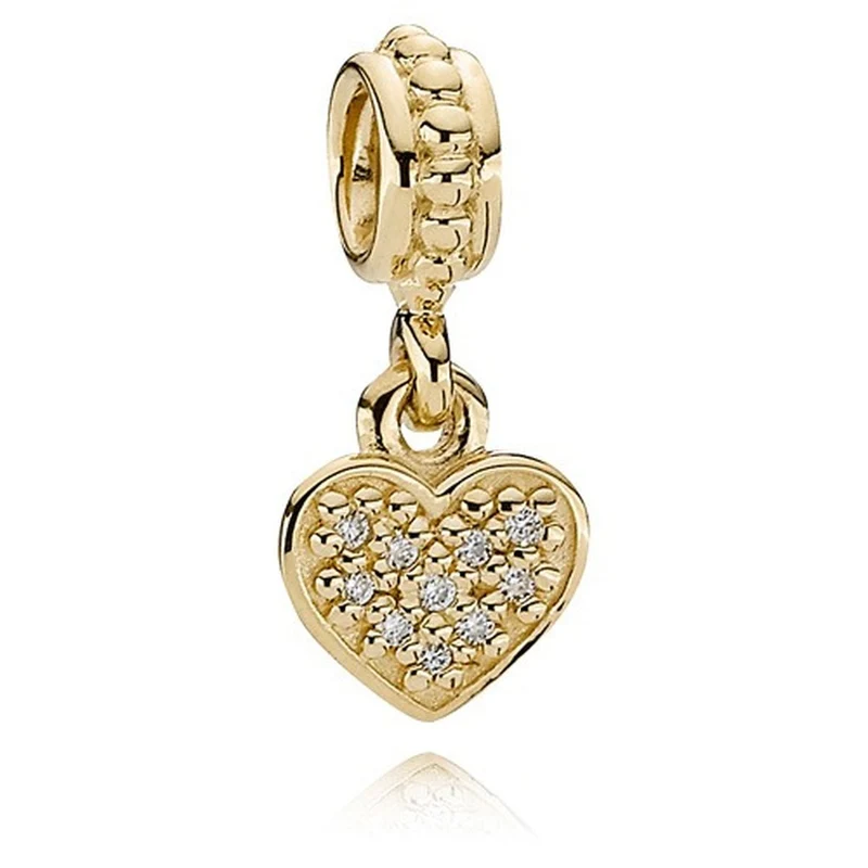 Pandora Pavé Herz Anhänger Damen 14 Karat Gold 750809D