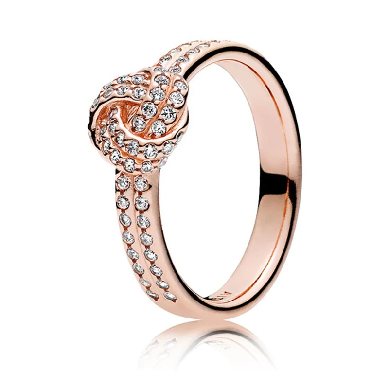 PANDORA Ring Damen Funkelnder Liebesknoten Roségold 180997CZ 50