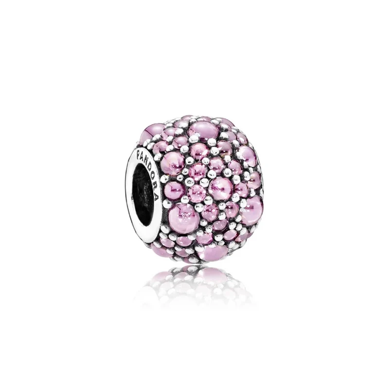 Pandora Charm Damen Glitzernde Tröpfchen Rosa Silber 791755PCZ