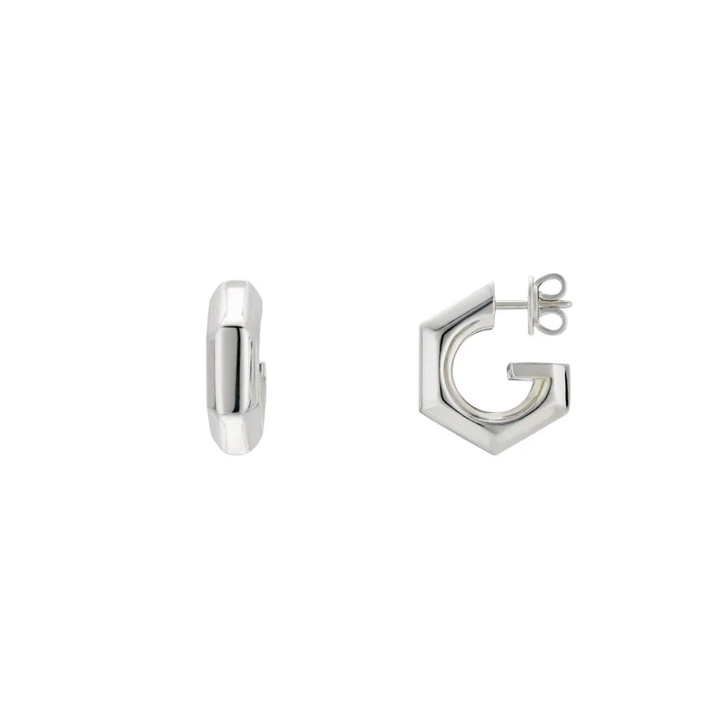 Gucci Ohrringe Damen Hoop Silber 925 Geometric G Creolen 814904-J8400-8106