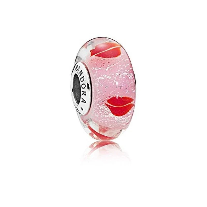 Pandora Charm Damen Kisses All Around Murano Glas Rosa Rot 796598