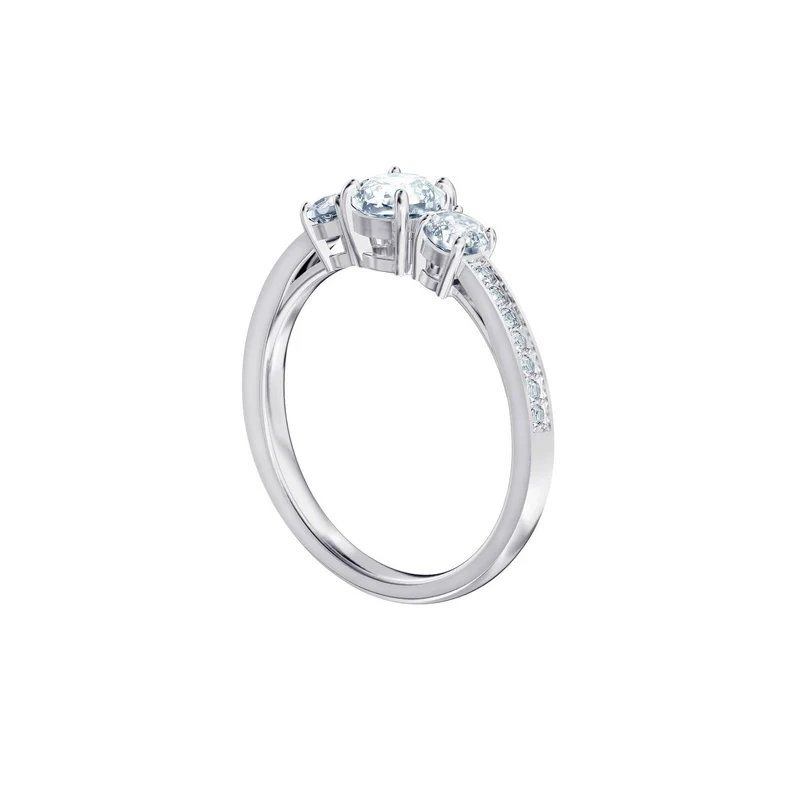 Swarovski Ring Damen Attract Trilogy Weiß Silberfarben Size 58 5448897