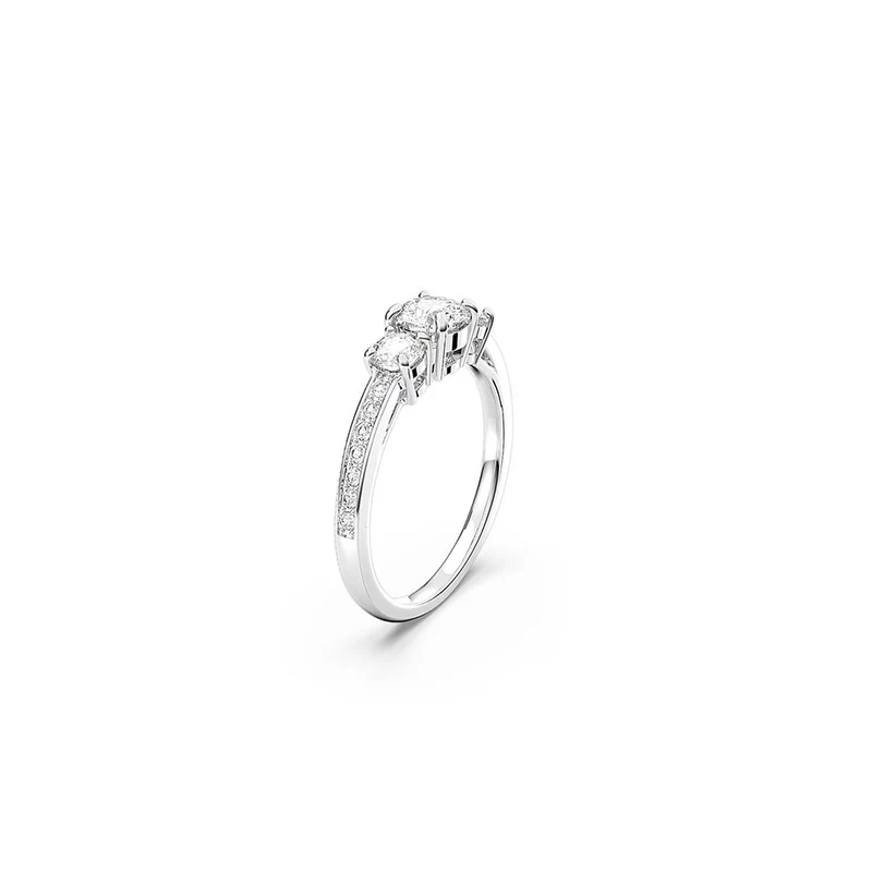 Swarovski Ring Damen Attract Trilogy Weiß Silberfarben Size 58 5448897