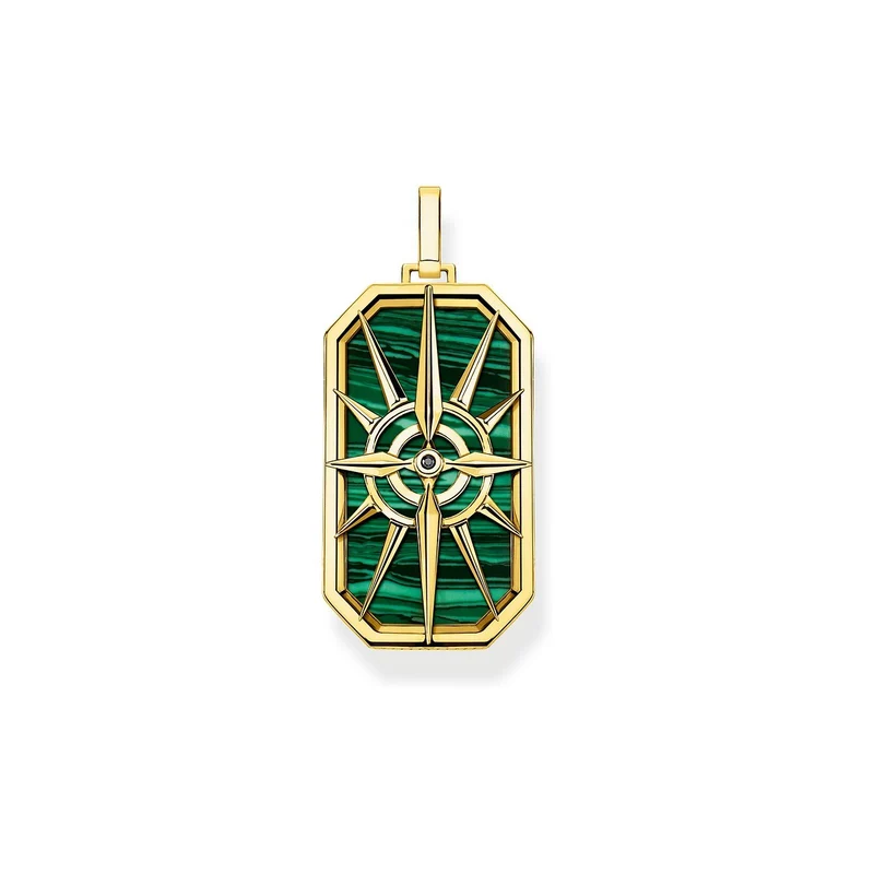 Thomas Sabo Anhänger Unisex Compass Star Grün PE869‑140‑6