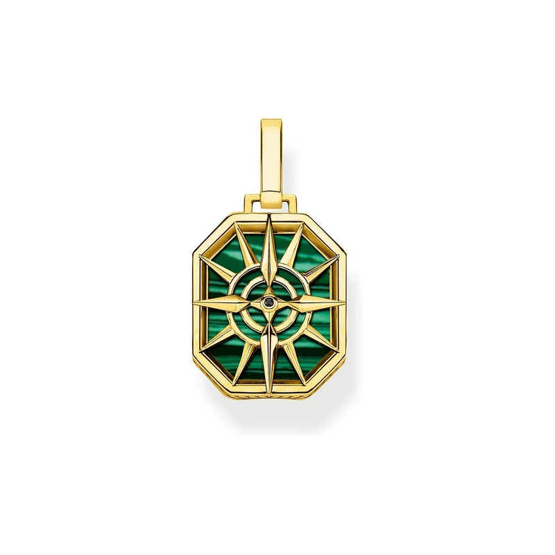 Thomas Sabo Anhänger Unisex Compass Star Grün PE911‑140‑6