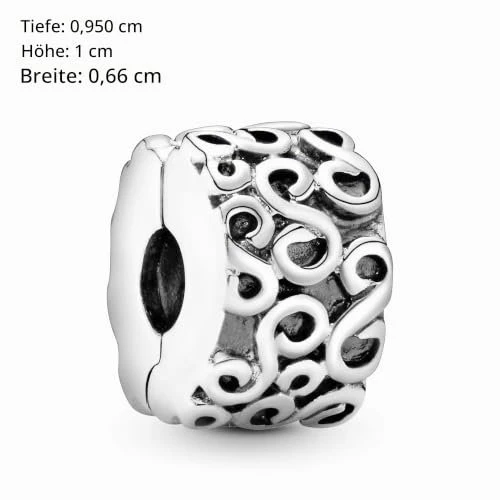 Pandora Clip Charm Damen Moments Serpentinen S-Clip Silber 790338