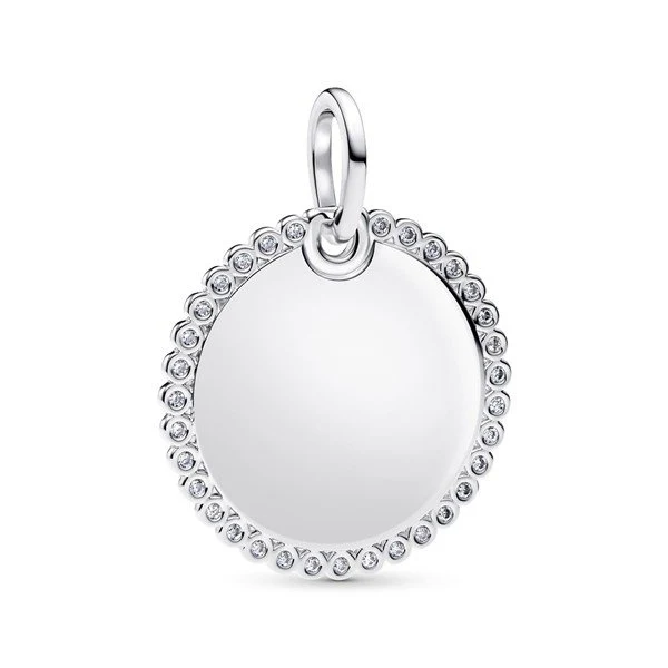 Pandora Anhänger Silber Runde Gravurplatte 394007C01