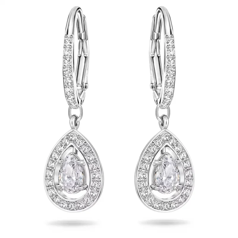 Swarovski Damen Ohrringe Attract Light Pear Weiss Rhodium Plattiert 5197458