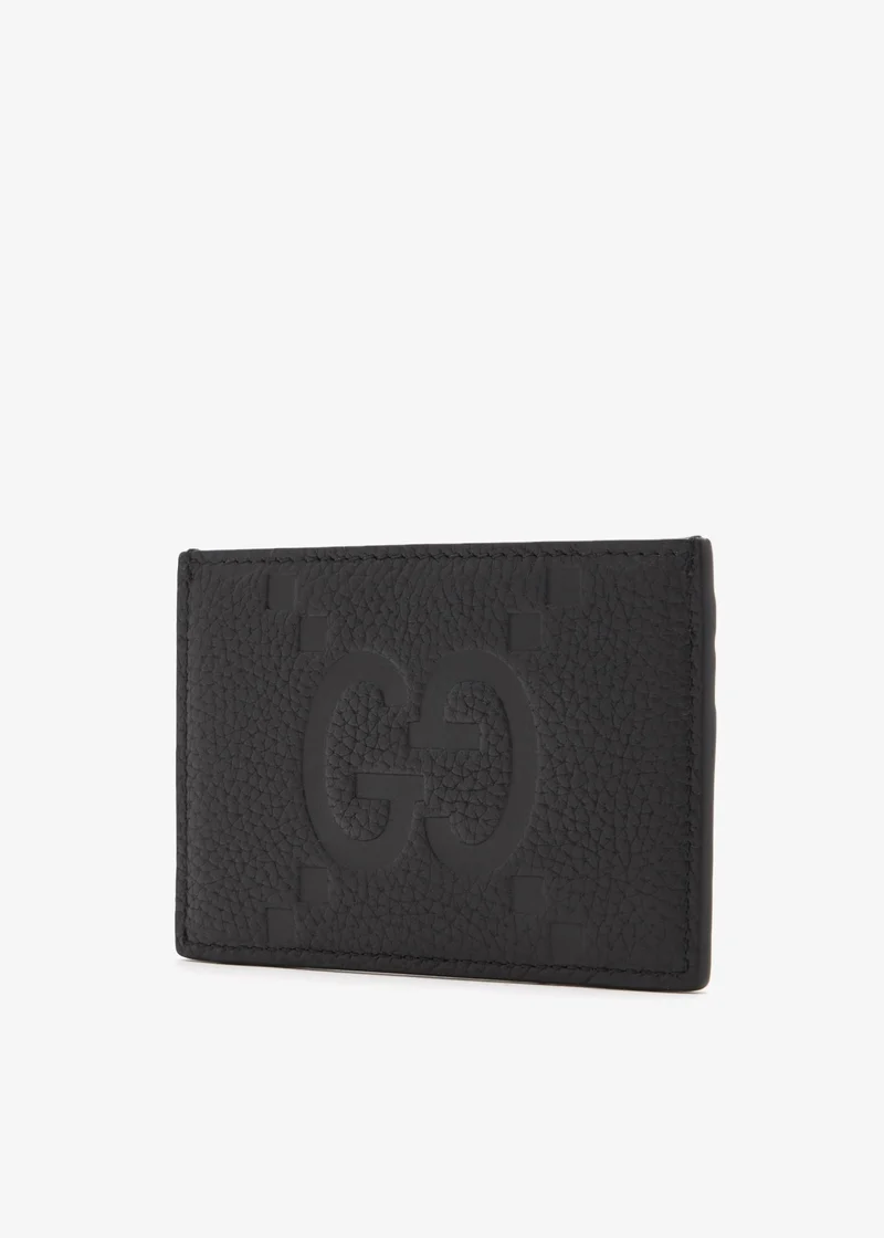 Gucci Kartenetui Unisex Gucci Maxi GG Card Case Schwarz Leder 812681AABY01000