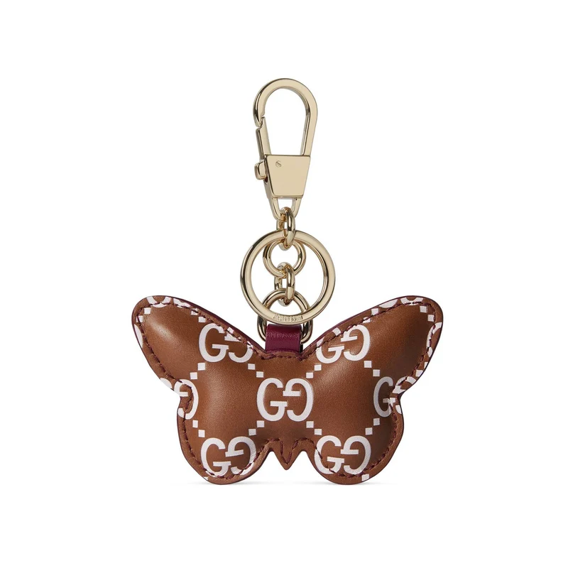 Gucci Schlüsselanhänger Damen Butterfly Shaped Keychain Rosa Multicolor 837346JAAJZ8159