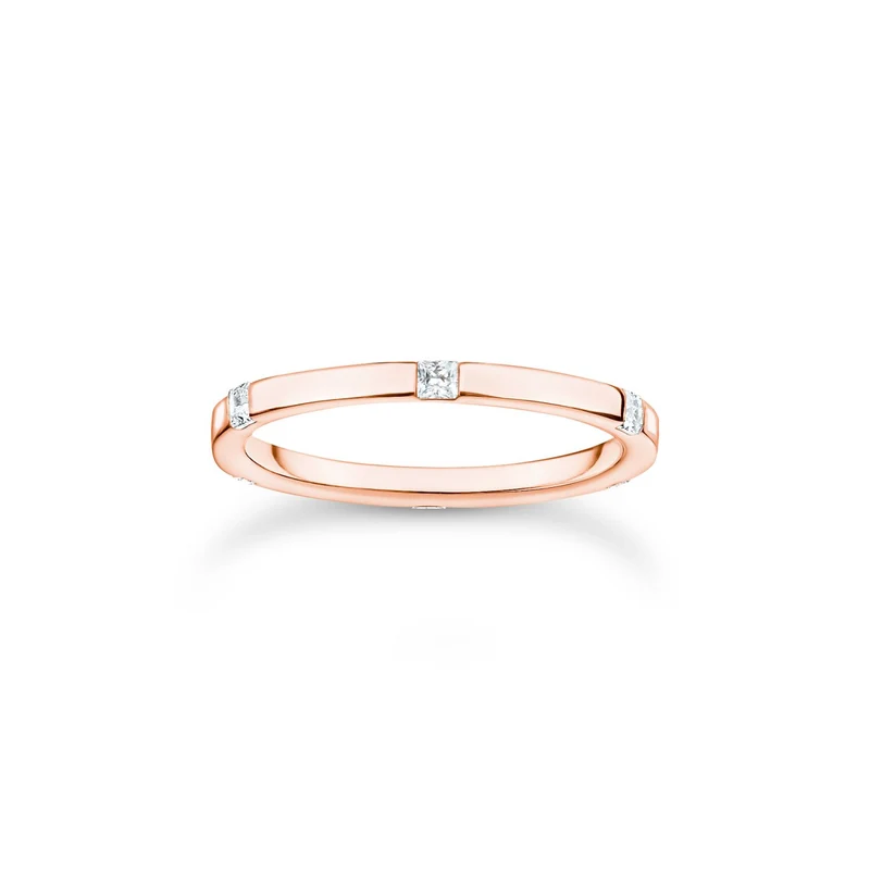 Thomas Sabo Damen Ring mit Zirkonia Größe 54 Rosegold TR2396-416-14-54