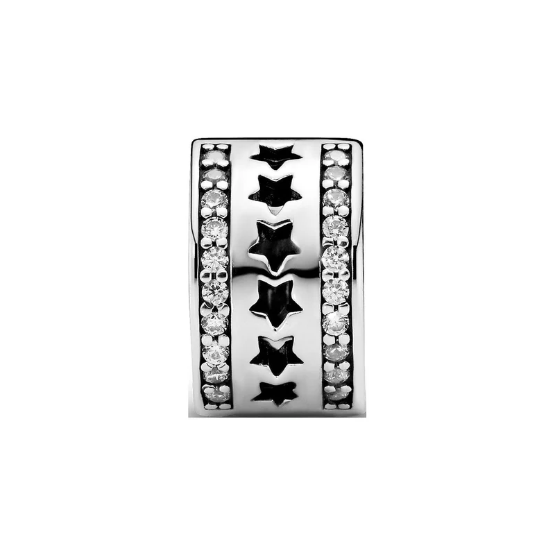 Pandora Charm Damen Moments Sternenreihe Clip Silber Klar 796381CZ