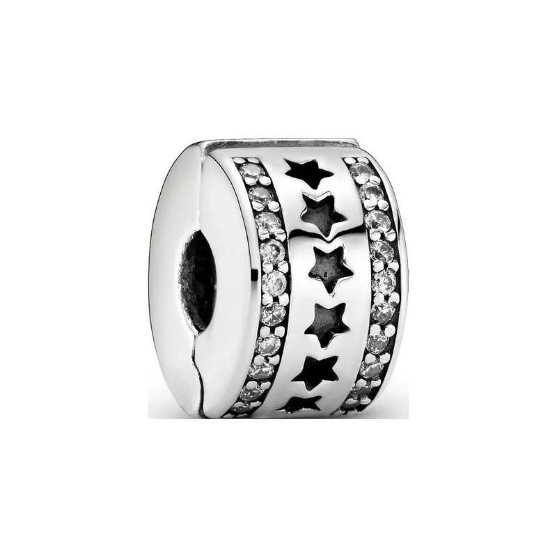 Pandora Charm Damen Moments Sternenreihe Clip Silber Klar 796381CZ