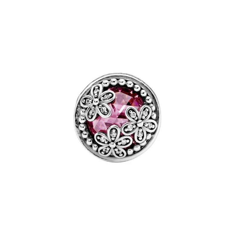 Pandora Charm Damen Funkelnde Gänseblümchen Silber Rosa 792055PCZ