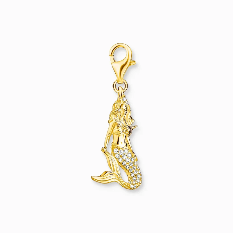 Thomas Sabo Charm-Anhänger Meerjungfrau 925er Sterlingsilber mit 750er Gelbgold-Vergoldung