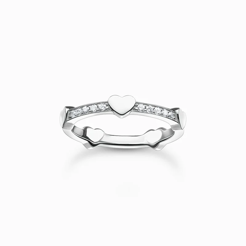 Thomas Sabo Ring Damen Silber Herzen Zirkonia TR2391-051-14-56