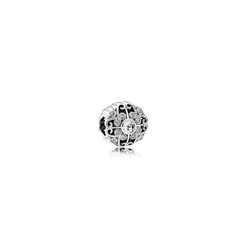 Pandora Charm Damen Zauberhafte Blüte Silber Weiß 791961CZ