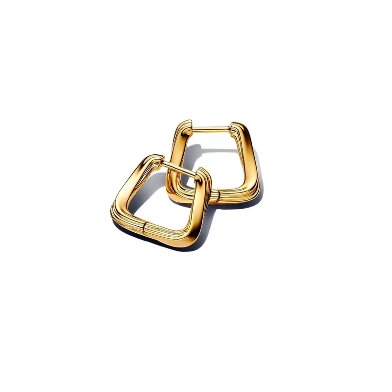 Pandora Damen-Ohrringe Gedrehtes Dreieck Goldfarben 263875C00