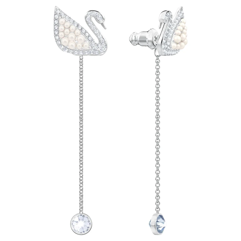 Swarovski Ohrringe Damen Iconic Swan Weiß Silberfarben 5429270