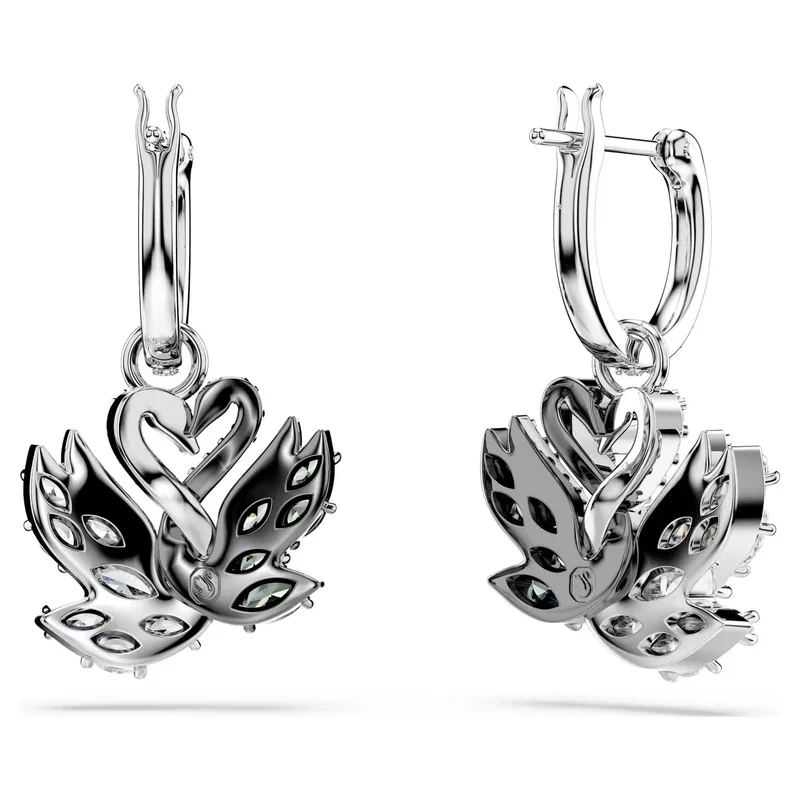 Swarovski Ohrringe Damen Swan Drop Earrings Schwarz Rhodium‑/Ruthenium‑Finish 5705728