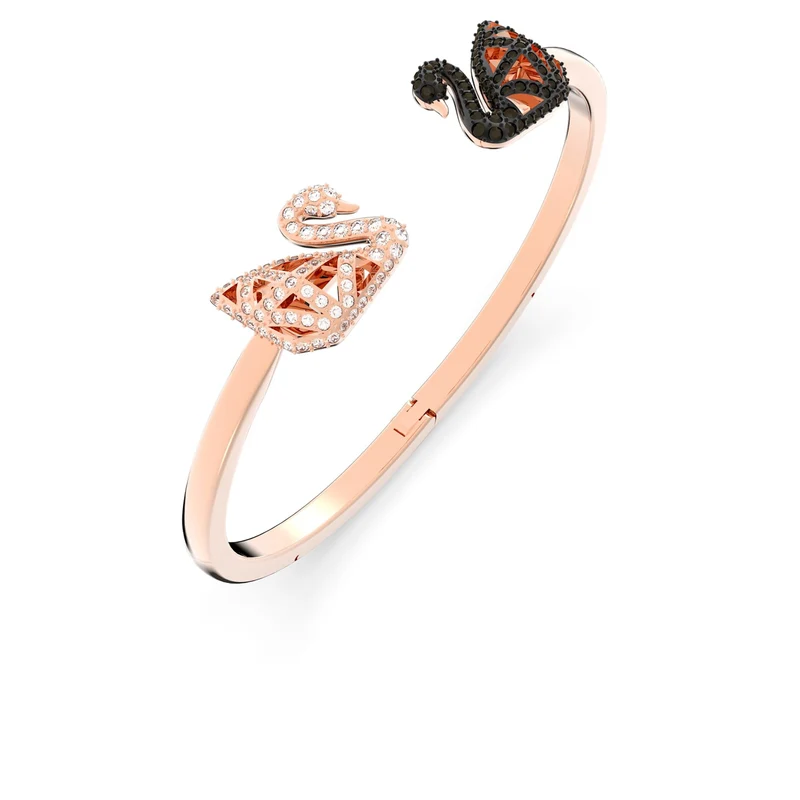 Swarovski Armreif Damen Facet Swan Schwarz Roségold 5372919