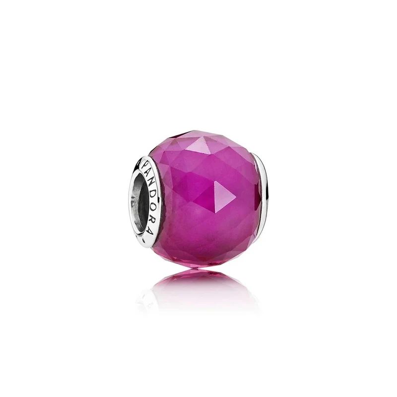 Pandora Charm Damen Moments Facettierter Rubin Silber Rot 791722SRU