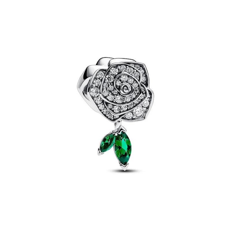 Pandora 793201C01 Silber-Charm Funkelnde Blühende Rose