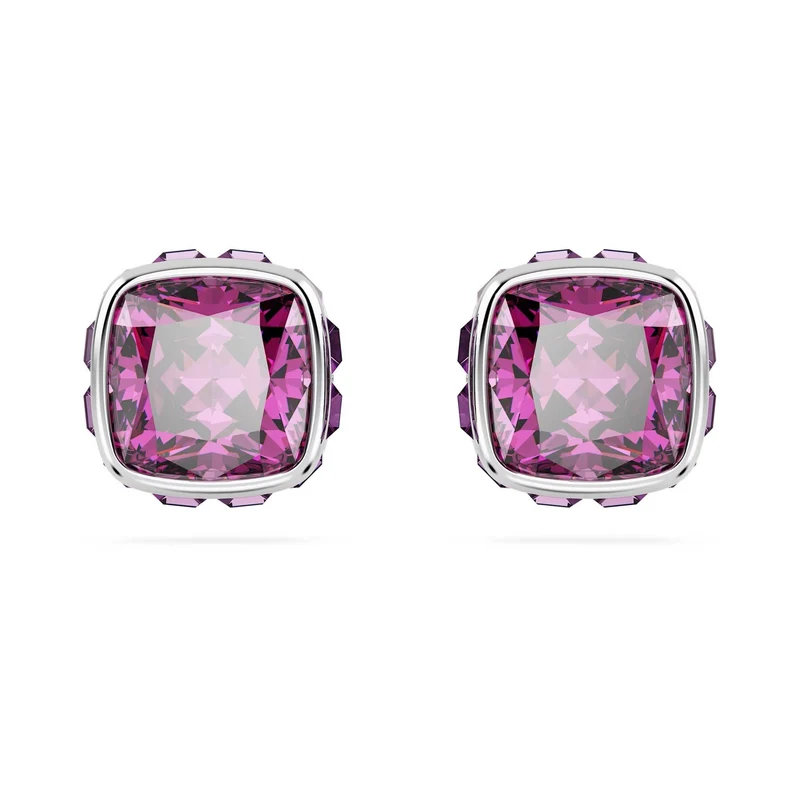 Swarovski Schmuck Unisex Birthstone Stud Earrings Square Cut Februar Violett Rhodiniert 5660797